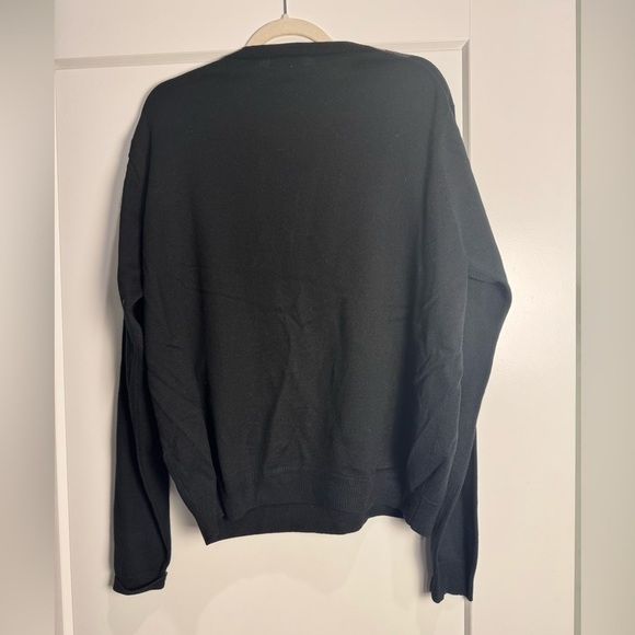 Paul Frederick silk cashmere Black and Gray Argyle Sweater - Picture 2 of 5